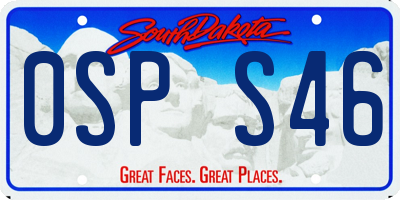 SD license plate 0SPS46