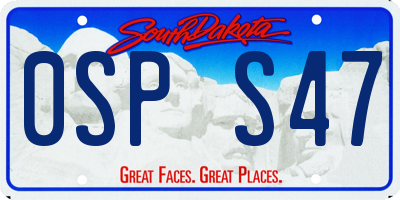 SD license plate 0SPS47