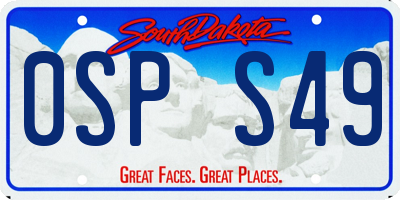 SD license plate 0SPS49