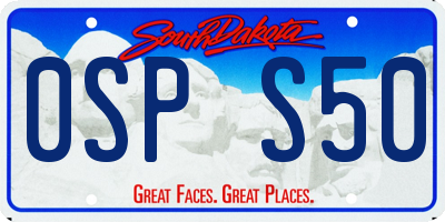 SD license plate 0SPS50