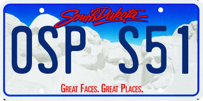 SD license plate 0SPS51