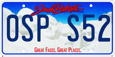 SD license plate 0SPS52