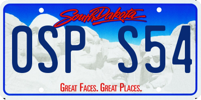 SD license plate 0SPS54