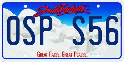 SD license plate 0SPS56