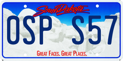 SD license plate 0SPS57