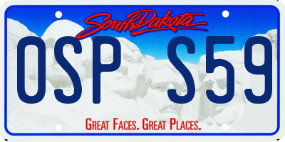 SD license plate 0SPS59