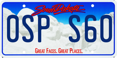 SD license plate 0SPS60