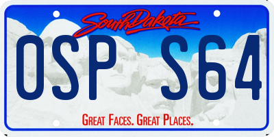 SD license plate 0SPS64