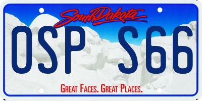 SD license plate 0SPS66