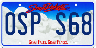 SD license plate 0SPS68