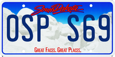 SD license plate 0SPS69