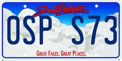 SD license plate 0SPS73
