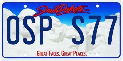 SD license plate 0SPS77
