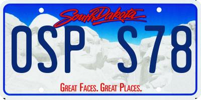 SD license plate 0SPS78