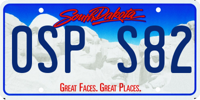 SD license plate 0SPS82