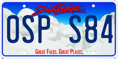 SD license plate 0SPS84