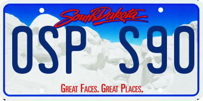 SD license plate 0SPS90