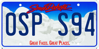 SD license plate 0SPS94