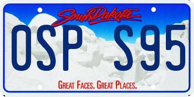 SD license plate 0SPS95