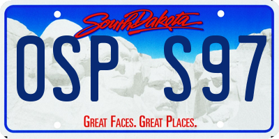 SD license plate 0SPS97