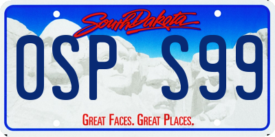 SD license plate 0SPS99