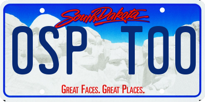 SD license plate 0SPT00