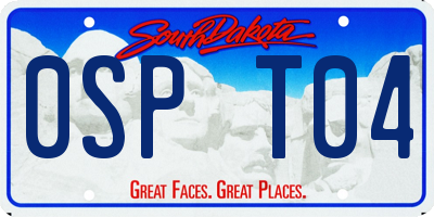 SD license plate 0SPT04