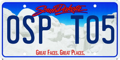 SD license plate 0SPT05