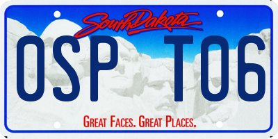SD license plate 0SPT06