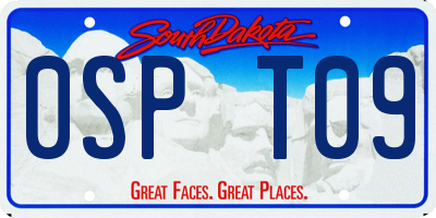 SD license plate 0SPT09