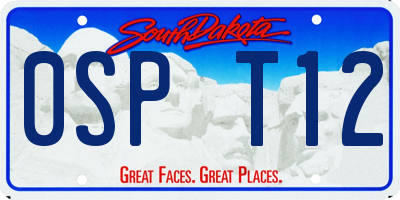 SD license plate 0SPT12