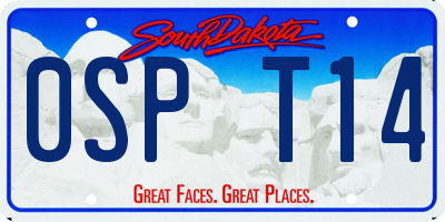 SD license plate 0SPT14