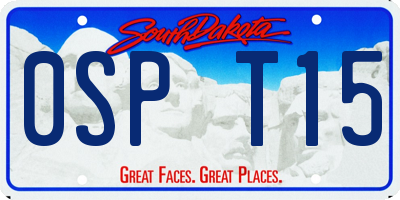 SD license plate 0SPT15