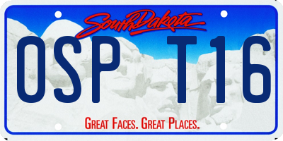 SD license plate 0SPT16