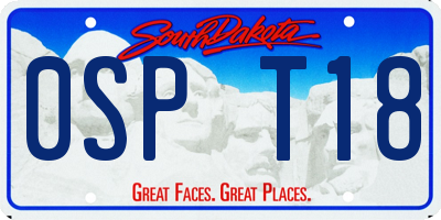 SD license plate 0SPT18