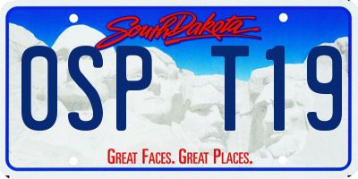 SD license plate 0SPT19
