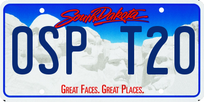 SD license plate 0SPT20