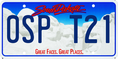 SD license plate 0SPT21