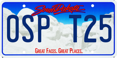 SD license plate 0SPT25