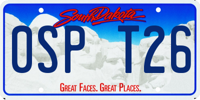 SD license plate 0SPT26