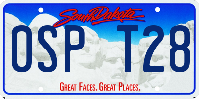 SD license plate 0SPT28