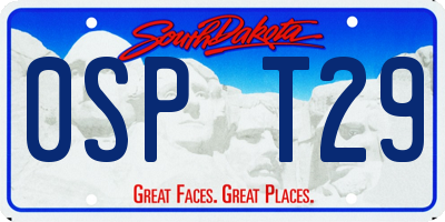 SD license plate 0SPT29