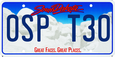 SD license plate 0SPT30