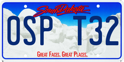 SD license plate 0SPT32