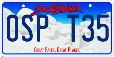 SD license plate 0SPT35
