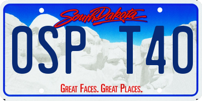 SD license plate 0SPT40