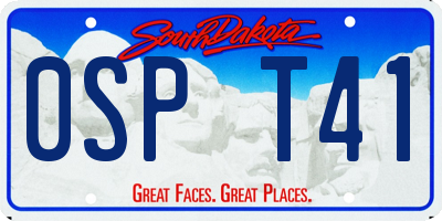 SD license plate 0SPT41