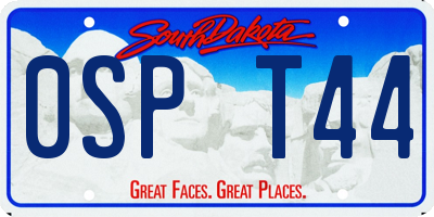 SD license plate 0SPT44