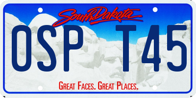 SD license plate 0SPT45