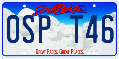 SD license plate 0SPT46